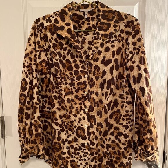 Hinson Wu Leopard Print Button-Down Blouse - Picture 3 of 5